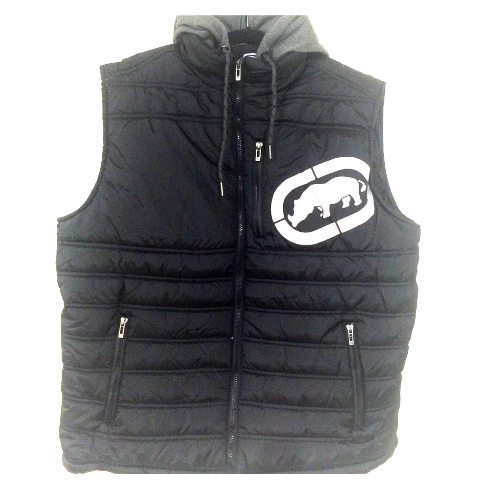 Ecko Unltd Hoody Black vest Reflective Rhino